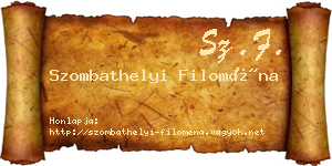Szombathelyi Filoména névjegykártya